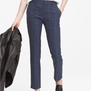 Banana Republic Navy Plaid Straight Leg Pants Ryan